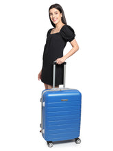 Load image into Gallery viewer, Unisex Blue Textured Hard Sided Cabin Size Trolley Bag