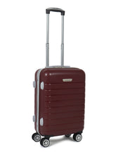 Load image into Gallery viewer, Unisex Coffee Brown Textured Hard Sided Cabin Size Trolley Bag