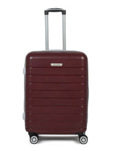 Load image into Gallery viewer, Unisex Coffee Brown Textured Hard Sided Medium Size Check-In Trolley Bag