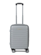 Load image into Gallery viewer, Silver Textured Hard-Sided Cabin Trolley Suitcase