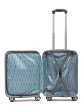 Load image into Gallery viewer, Silver Textured Hard-Sided Cabin Trolley Suitcase