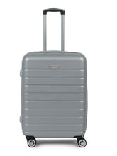 Load image into Gallery viewer, Silver Textured Hard-Sided Cabin Trolley Suitcase