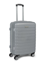 Load image into Gallery viewer, Silver Textured Hard-Sided Cabin Trolley Suitcase