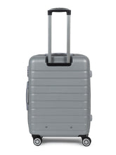 Load image into Gallery viewer, Silver Textured Hard-Sided Cabin Trolley Suitcase