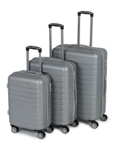 Load image into Gallery viewer, Silver Textured Hard-Sided Cabin Trolley Suitcase