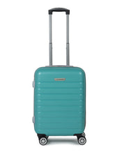 Load image into Gallery viewer, Unisex Turquoise Green Textured Hard Sided Cabin Size Trolley Bag