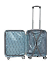 Load image into Gallery viewer, Unisex Turquoise Green Textured Hard Sided Cabin Size Trolley Bag