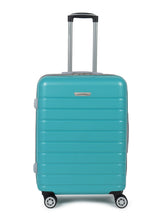 Load image into Gallery viewer, Unisex Turquoise Green Textured Hard Sided Medium Size Check-In Trolley Bag