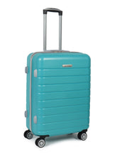 Load image into Gallery viewer, Unisex Turquoise Green Textured Hard Sided Medium Size Check-In Trolley Bag