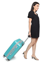 Load image into Gallery viewer, Unisex Turquoise Green Textured Hard Sided Medium Size Check-In Trolley Bag