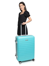 Load image into Gallery viewer, Unisex Turquoise Green Textured Hard Sided Large Size Check-In Trolley Bag