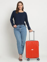 Load image into Gallery viewer, Unisex Hard Red Medium Trolley Bag