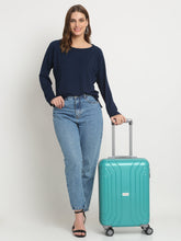 Load image into Gallery viewer, Unisex Hard Turquoise Large Trolley Bag