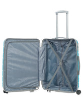 Load image into Gallery viewer, Teakwood Leather Unisex Blue Textured Hard-Sided Trolley Bag