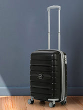 Load image into Gallery viewer, Teakwood Leather Unisex Black Textured Hard-Sided Cabin Trolley Bag