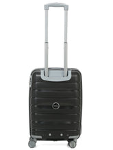 Load image into Gallery viewer, Teakwood Leather Unisex Black Textured Hard-Sided Cabin Trolley Bag