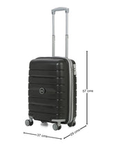 Load image into Gallery viewer, Teakwood Leather Unisex Black Textured Hard-Sided Cabin Trolley Bag
