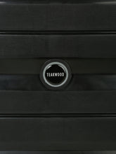 Load image into Gallery viewer, Teakwood Leather Unisex Black Textured Hard-Sided Medium Trolley Bag