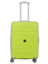 Load image into Gallery viewer, Teakwood Leather Unisex Green Textured Hard-Sided Trolley Bag
