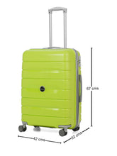 Load image into Gallery viewer, Teakwood Leather Unisex Green Textured Hard-Sided Trolley Bag
