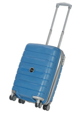 Load image into Gallery viewer, Teakwood Leather Unisex Blue Textured Hard-Sided Cabin Trolley Bag