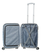 Load image into Gallery viewer, Teakwood Leather Unisex Blue Textured Hard-Sided Cabin Trolley Bag