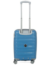 Load image into Gallery viewer, Teakwood Leather Unisex Blue Textured Hard-Sided Cabin Trolley Bag