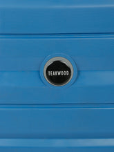Load image into Gallery viewer, Teakwood Leather Unisex Blue Textured Hard-Sided Cabin Trolley Bag