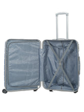 Load image into Gallery viewer, Teakwood Leather Unisex Blue Textured Hard-Sided Large Trolley Bag