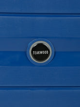 Load image into Gallery viewer, Teakwood Leather Unisex Blue Textured Hard-Sided Large Trolley Bag