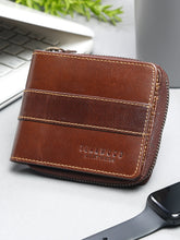 Load image into Gallery viewer, Men Black Leather Two Fold Wallet