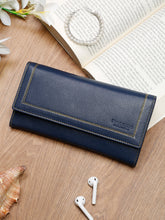 Load image into Gallery viewer, Teakwood Genuine Leather Blue Colour Wallet
