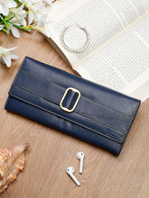 Load image into Gallery viewer, Teakwood Genuine Leather Blue Colour Wallet
