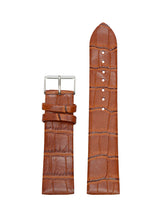 Load image into Gallery viewer, Teakwood Brown Croco Texture Leather 22 MM Watch Strap