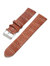 Load image into Gallery viewer, Teakwood Brown Croco Texture Leather 22 MM Watch Strap