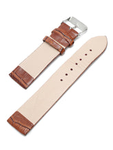 Load image into Gallery viewer, Teakwood Brown Croco Texture Leather 22 MM Watch Strap