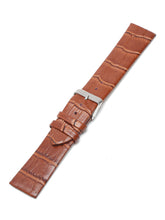 Load image into Gallery viewer, Teakwood Brown Croco Texture Leather 22 MM Watch Strap