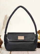 Load image into Gallery viewer, Black Leather Structured Shoulder Bag