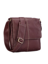 Load image into Gallery viewer, Teakwood Unisex Brown Genuine Leather Messenger Bag