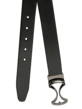 Load image into Gallery viewer, Men Black Textured Leather Belt