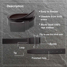 Load image into Gallery viewer, Teakwood Men Genuine Leather Black & Brown Solid Reversible Belt