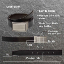 Load image into Gallery viewer, Teakwood Men Genuine Leather Black & Brown Solid Reversible Belt