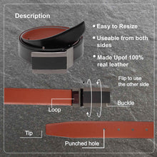 Load image into Gallery viewer, Teakwood Men Genuine Leather Black & Brown Solid Reversible Belt