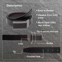 Load image into Gallery viewer, Teakwood Men Genuine Leather Black & Brown Solid Reversible Belt