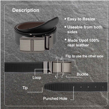 Load image into Gallery viewer, Teakwood Men Genuine Leather Black & Brown Solid Reversible Belt
