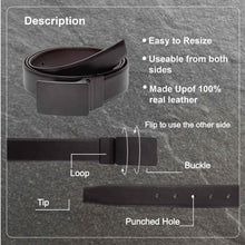 Load image into Gallery viewer, Teakwood Men Genuine Leather Black & Brown Solid Reversible Belt