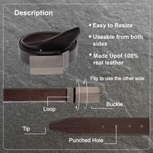 Load image into Gallery viewer, Teakwood Men Genuine Leather Black & Brown Solid Reversible Belt