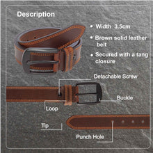 Load image into Gallery viewer, Teakwood Men Genuine Leather Brown Solid Casual Belt
