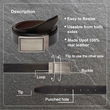Load image into Gallery viewer, Teakwood Men Genuine Leather Black & Brown Solid Reversible Belt