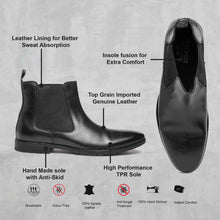 Load image into Gallery viewer, Teakwood Leathers Men's Black Chelsea Boots